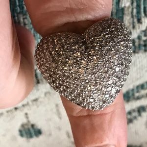 Bubble Heart Statement Ring - approx. size 7